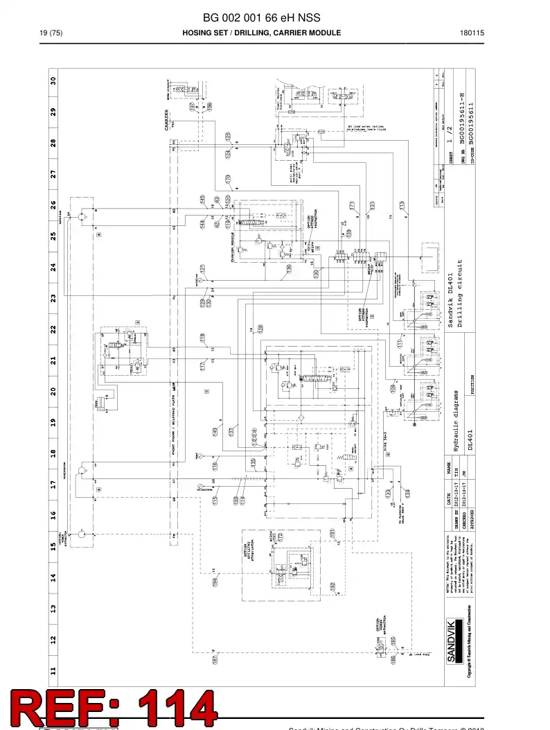 59206737 592 067 37 Hose Assembly, Hydraulic - Sandvik Technical Drawing