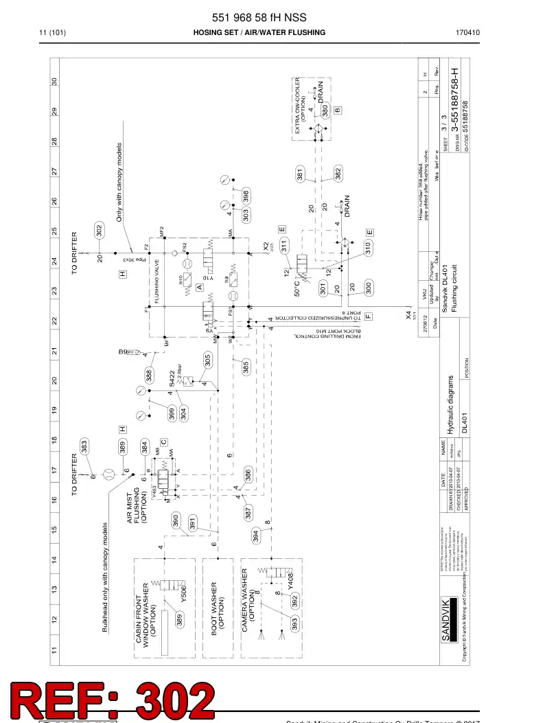 59206749 592 067 49 Hydraulic hose assembly - Sandvik Technical Drawing