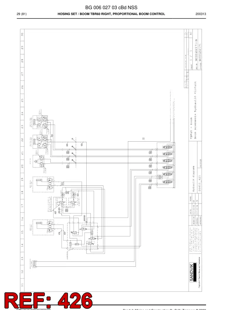 59206773 592 067 73 HOSE 426 TB 40 - Sandvik Technical Drawing