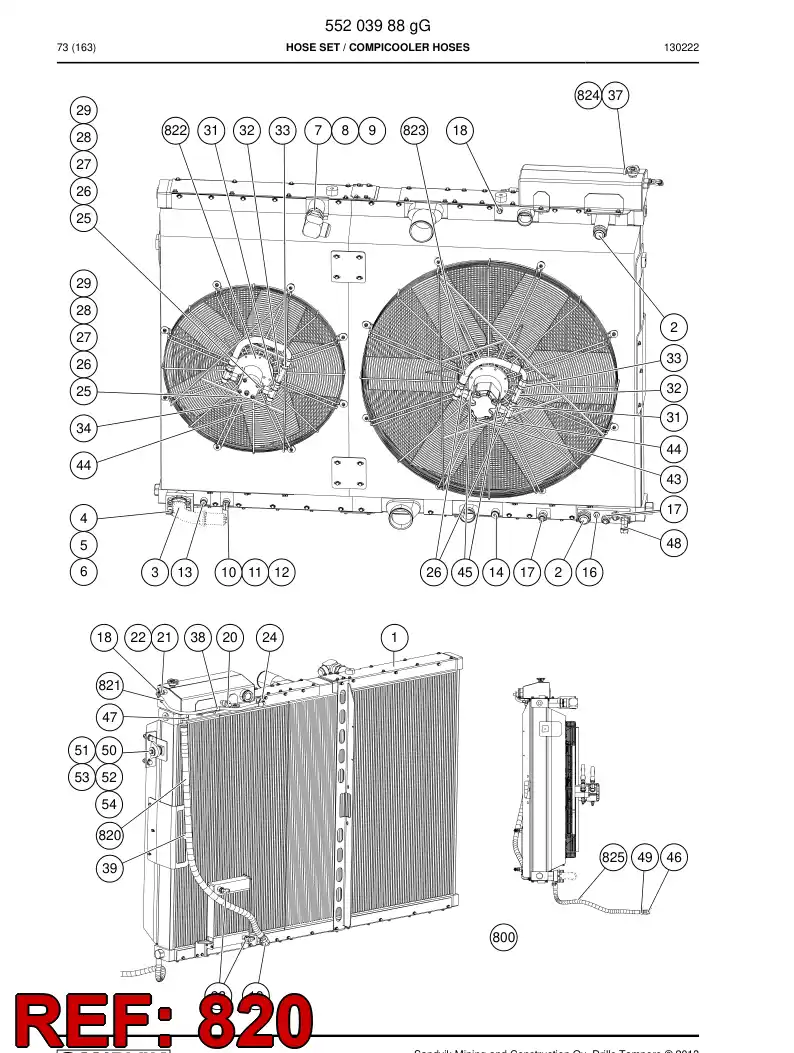 59206907 592 069 07 Hose Assembly, Hydraulic - Sandvik Technical Drawing