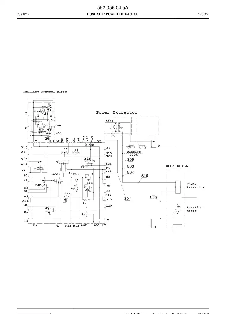 59206923 592 069 23 HYDR.HOSE ASSEMBLY - Sandvik Technical Drawing