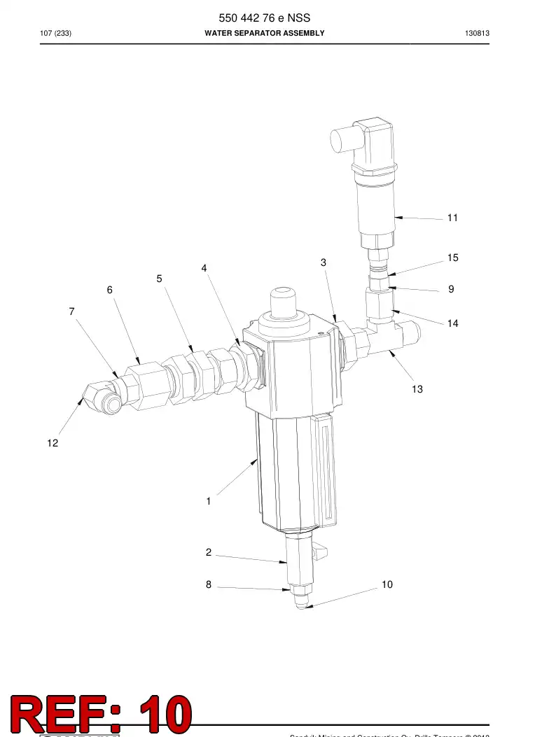 59206933a 592 069 33a Hose Assembly - Sandvik Technical Drawing