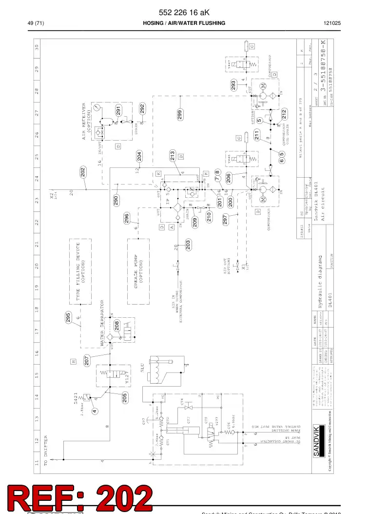 59206937 592 069 37 Hose Assembly, Hydraulic - Sandvik Technical Drawing