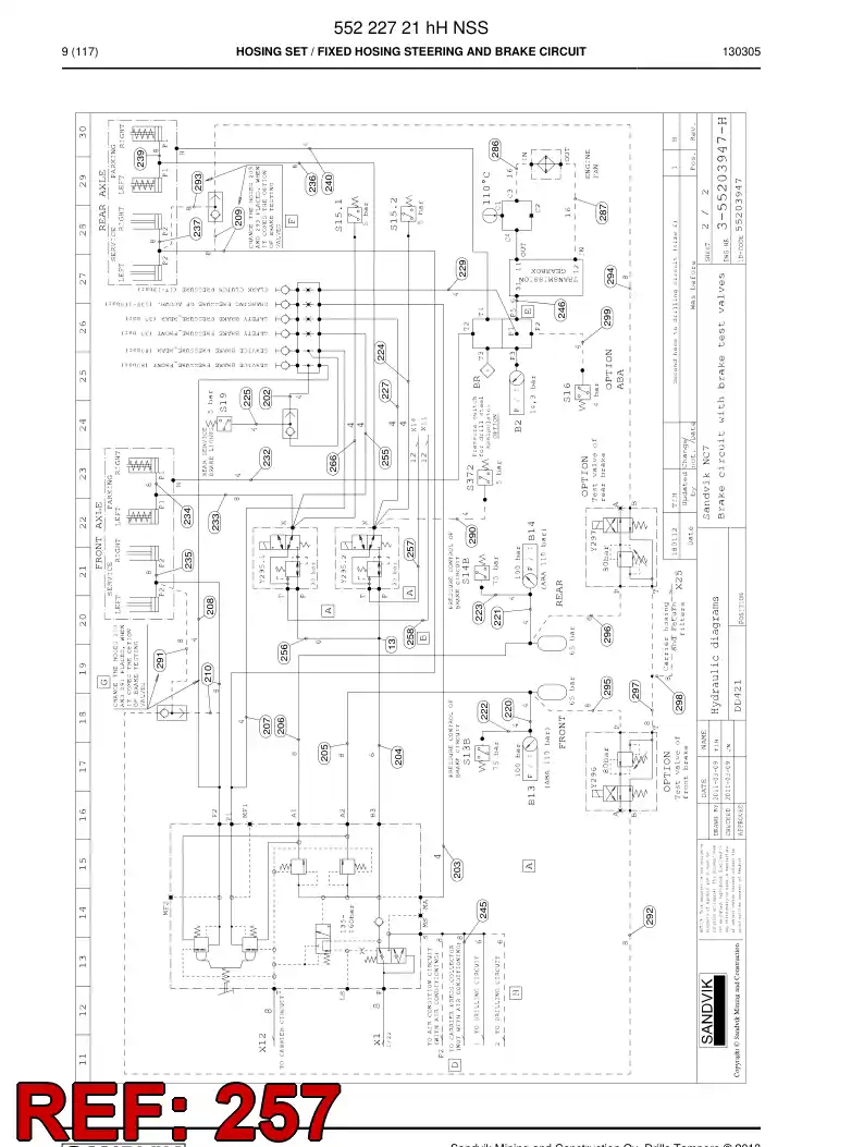 59206951c 592 069 51c Hydraulic hose assembly - Sandvik Technical Drawing