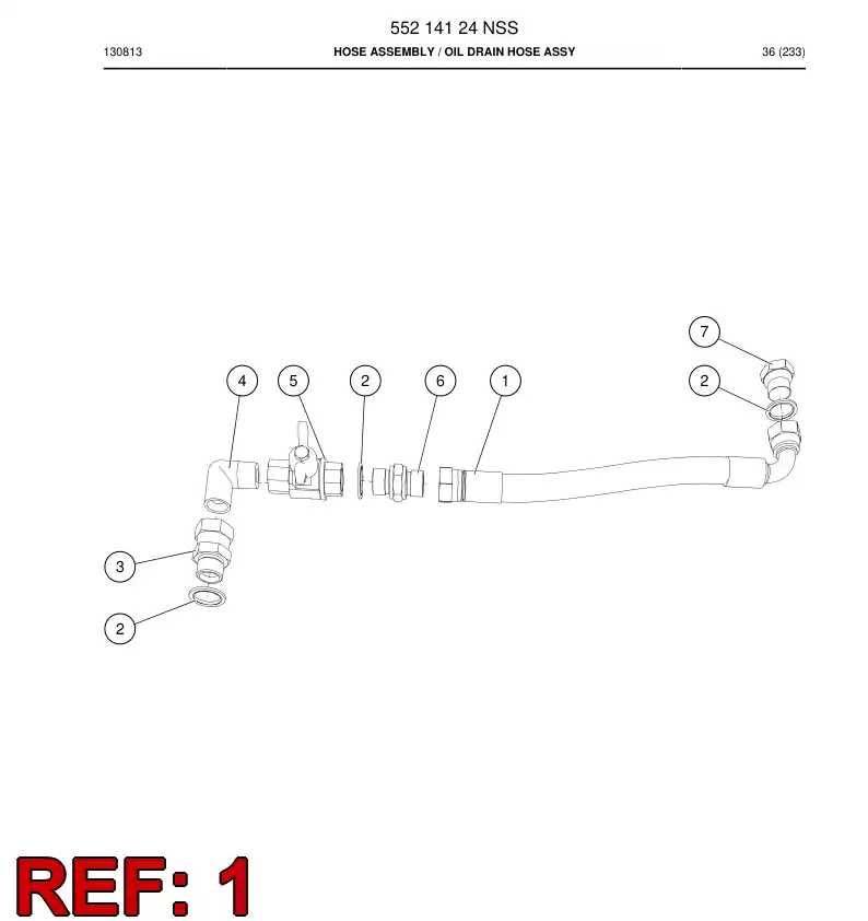 59207071a 592 070 71a HYDR.HOSE ASSEMBLY - Sandvik Technical Drawing