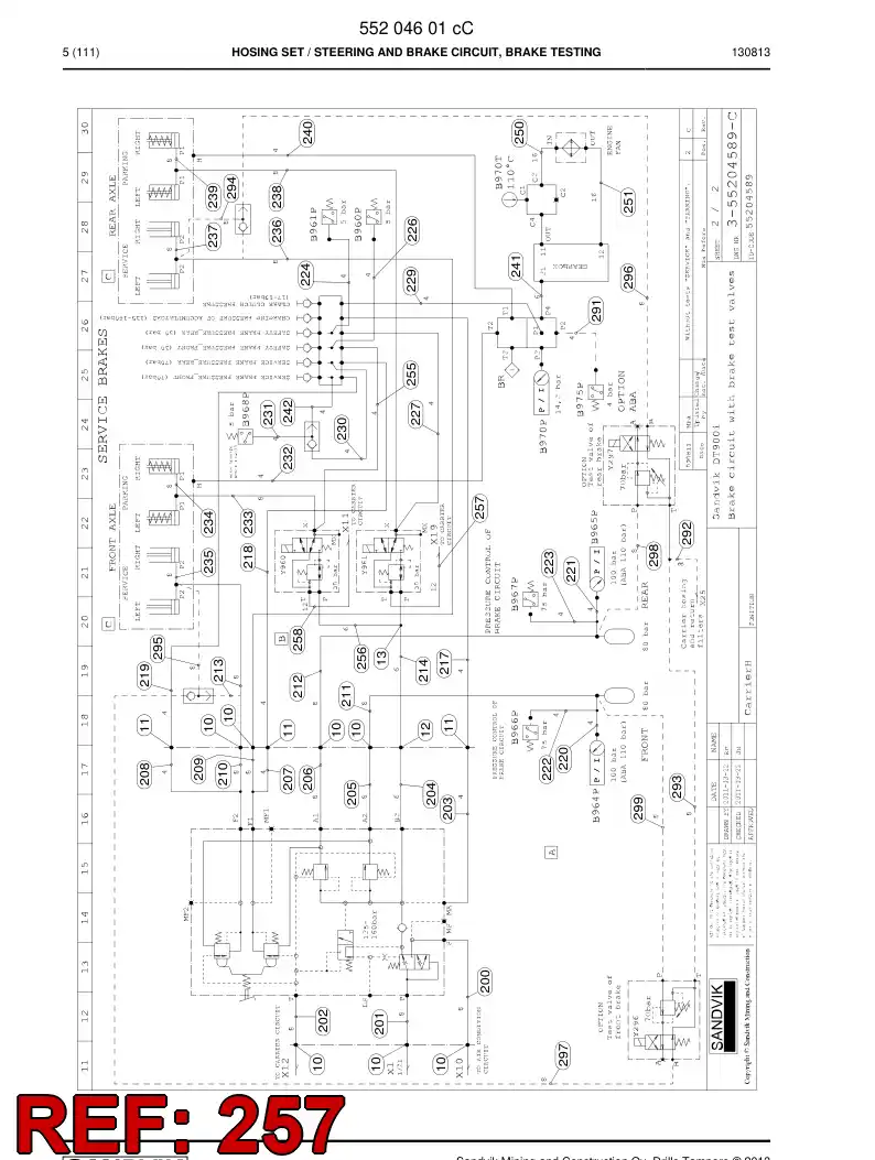 59207153c 592 071 53c Hydraulic hose assembly - Sandvik Technical Drawing