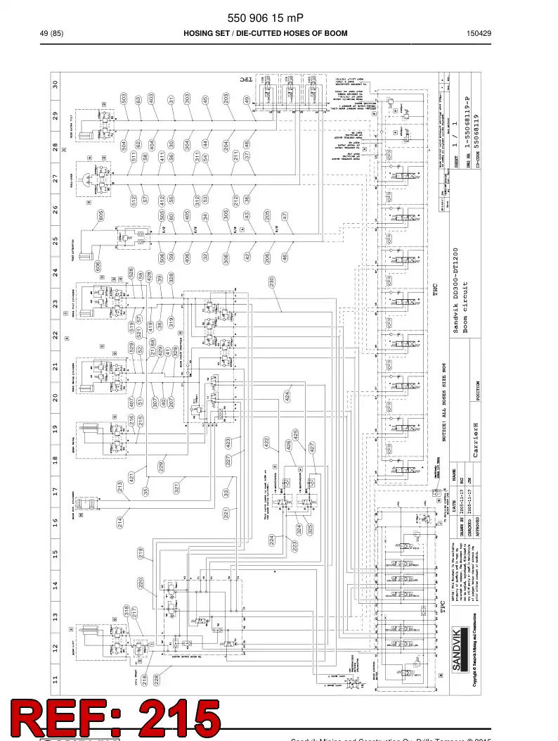 59207157a 592 071 57a Hose Assembly - Sandvik Technical Drawing