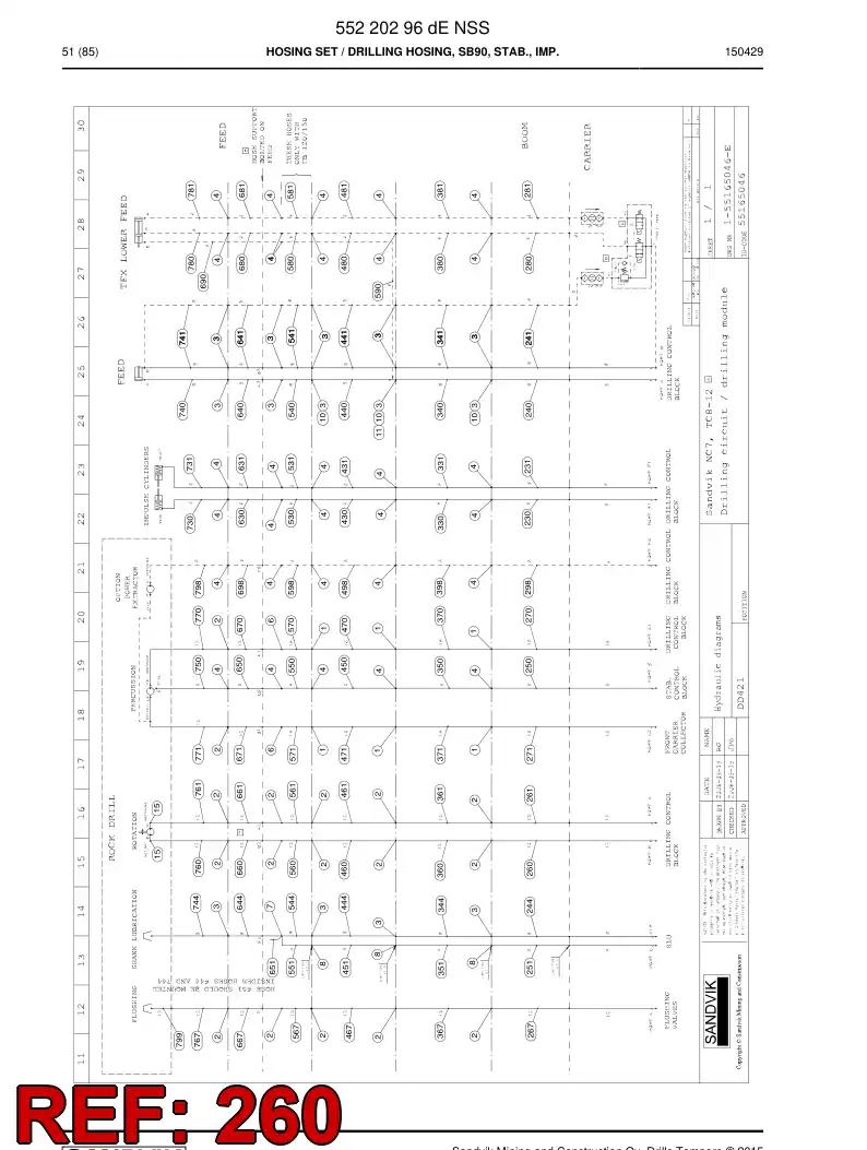 59207179c 592 071 79c Hydraulic hose assembly - Sandvik Technical Drawing