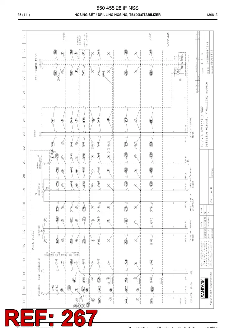 59207271c 592 072 71c Hydraulic hose assembly - Sandvik Technical Drawing