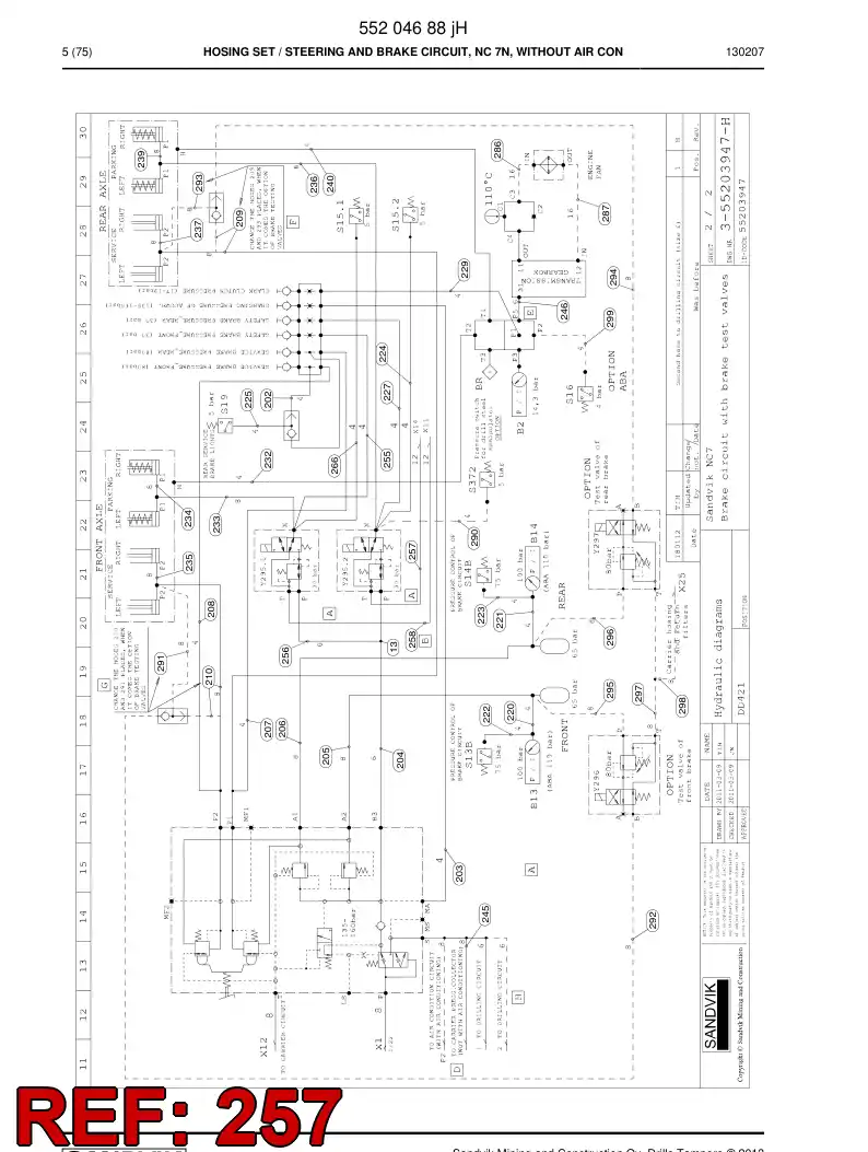 59207279c 592 072 79c Hydraulic hose assembly - Sandvik Technical Drawing