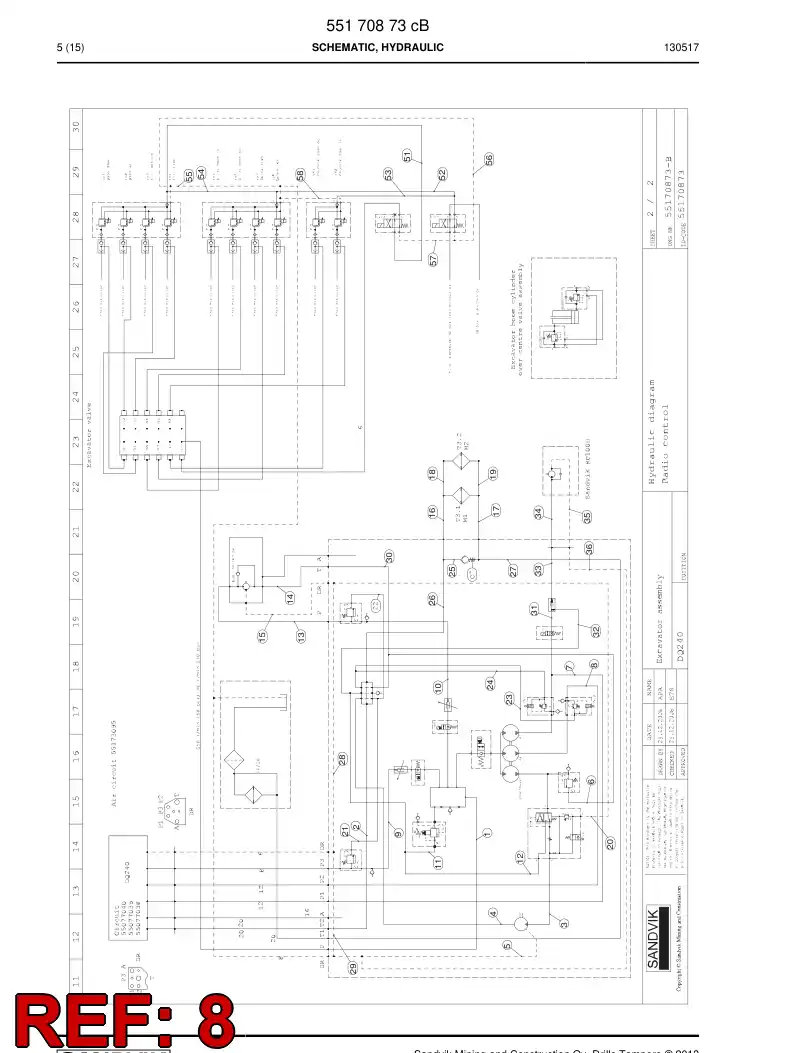 59207309c 592 073 09c Hydraulic hose assembly - Sandvik Technical Drawing