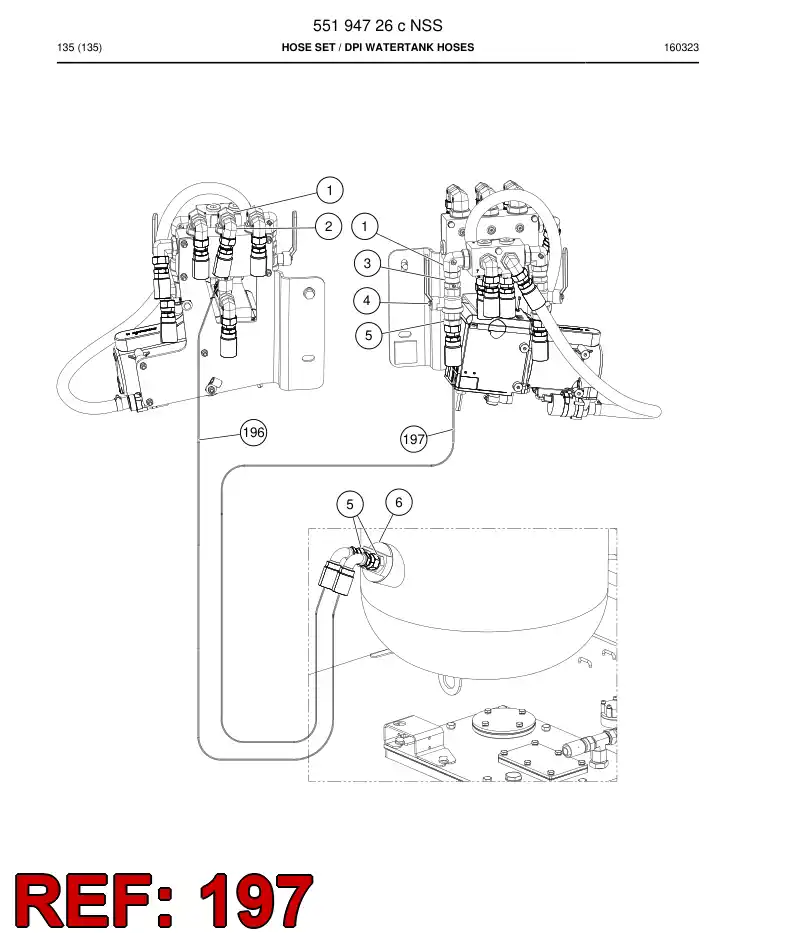 59207395 592 073 95 Hose Assembly, Hydraulic - Sandvik Technical Drawing