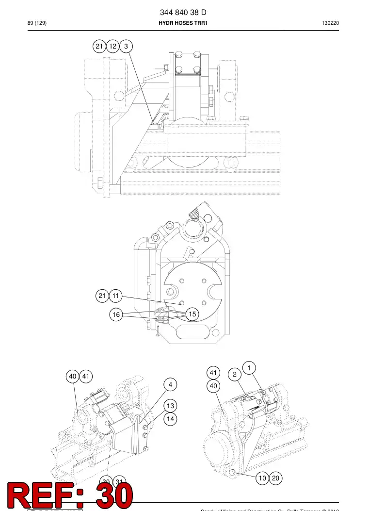 59207851b 592 078 51b Hose Assembly, Hydraulic - Sandvik Technical Drawing
