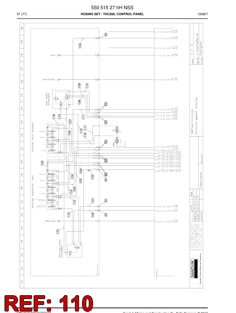 59207863b 592 078 63b Hose Assembly, Hydraulic - Sandvik Technical Drawing