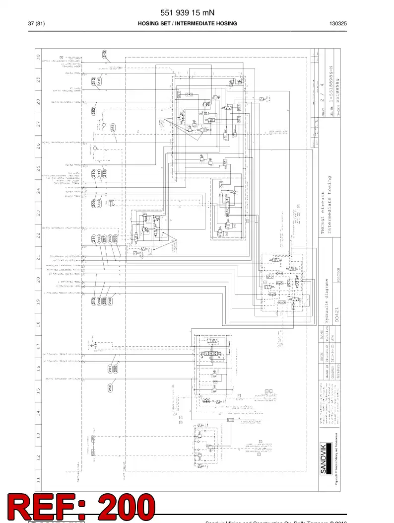 59207877b 592 078 77b Hose Assembly, Hydraulic - Sandvik Technical Drawing