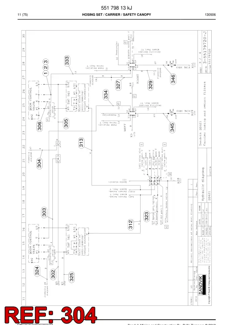 592 078 87b Hose Assembly, Hydraulic - drawing