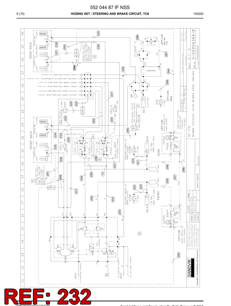 59207933b 592 079 33b Hose Assembly, Hydraulic - Sandvik Technical Drawing