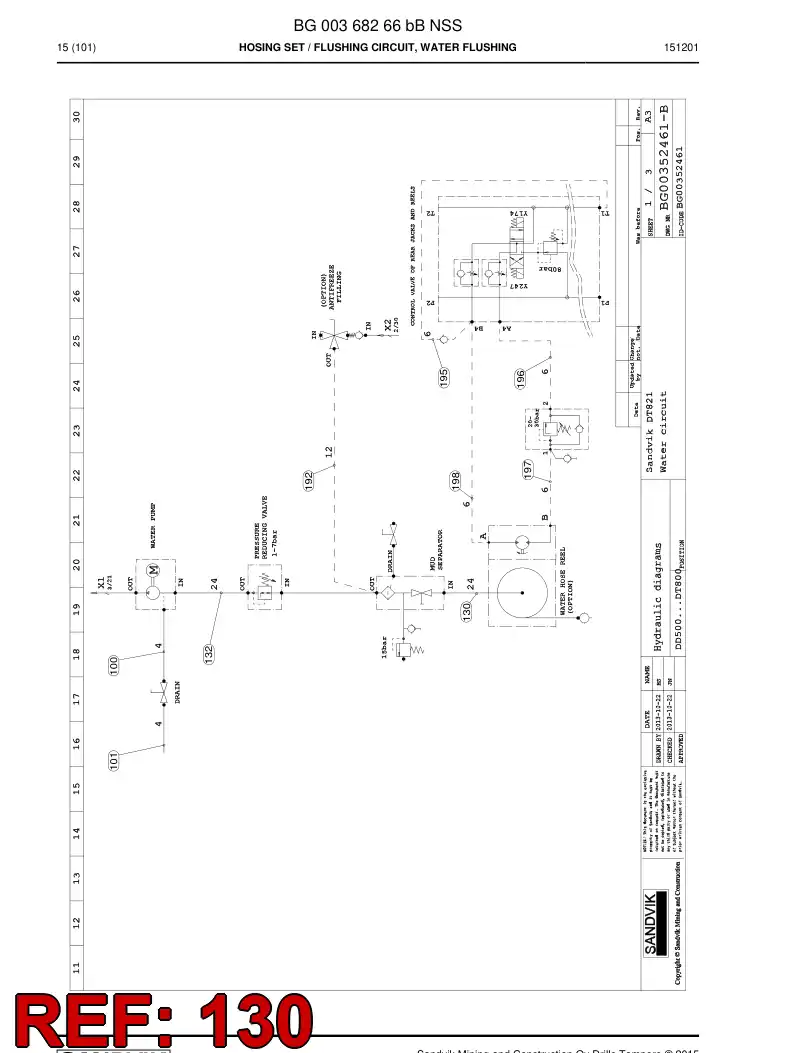 59207939 592 079 39 HOSE ASSY - Sandvik Technical Drawing
