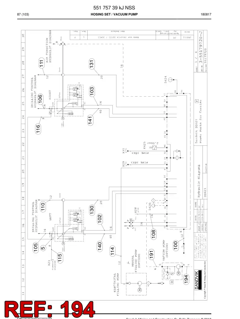59207941 592 079 41 HOSE ASSY - Sandvik Technical Drawing