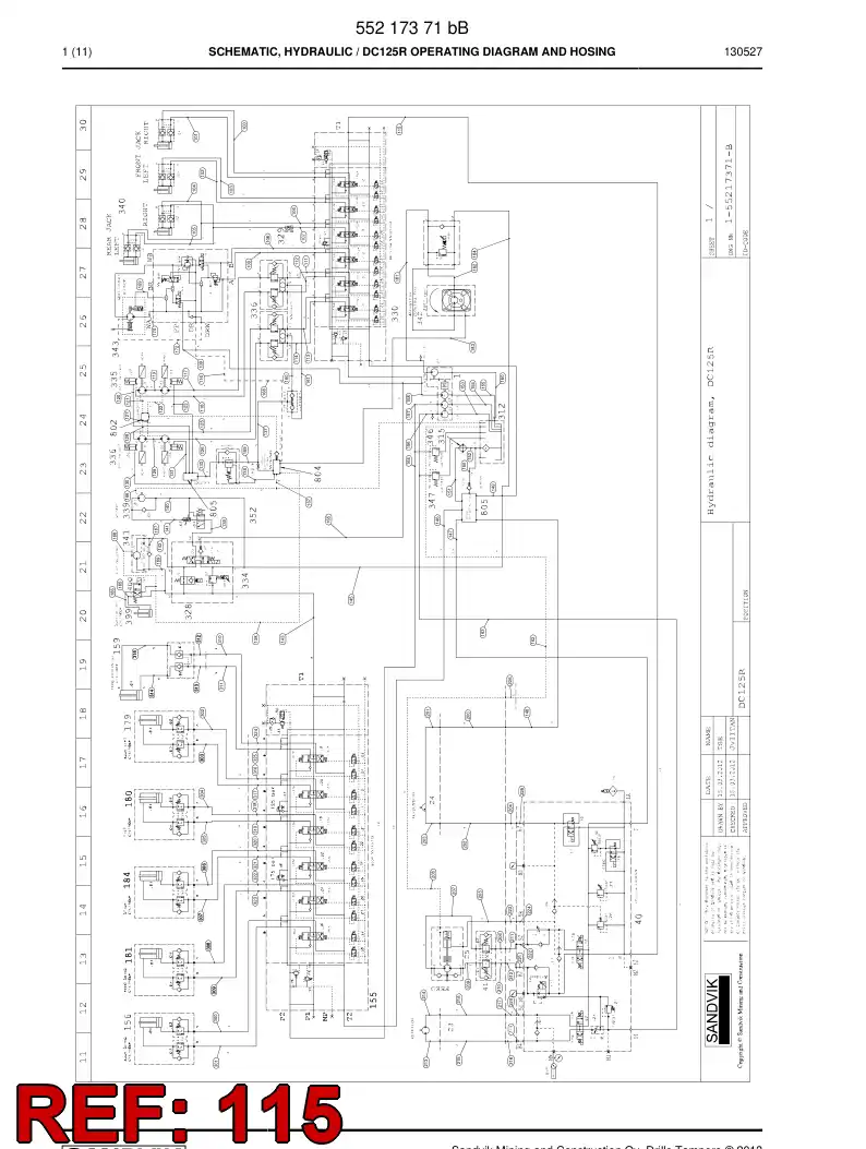 59208171c 592 081 71c Hydraulic hose assembly - Sandvik Technical Drawing