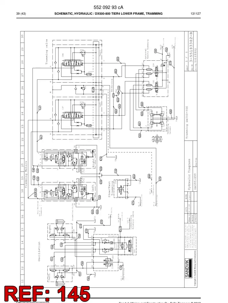 59208193c 592 081 93c Hydraulic hose assembly - Sandvik Technical Drawing