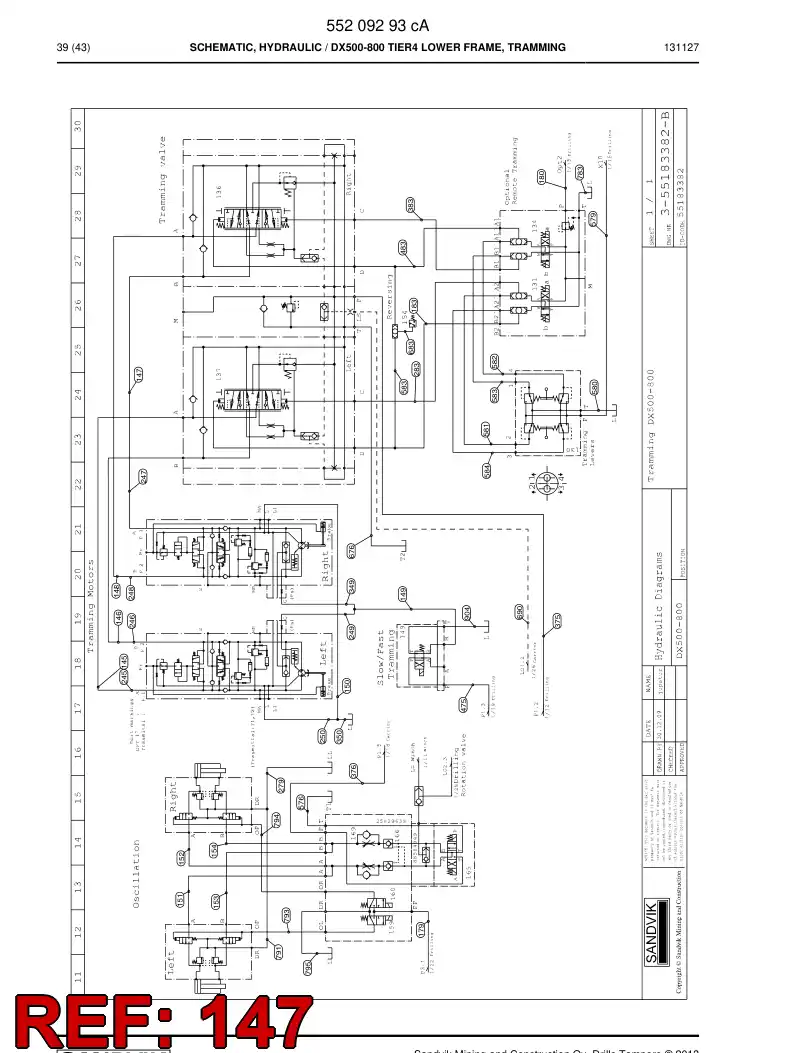 59208197c 592 081 97c Hydraulic hose assembly - Sandvik Technical Drawing