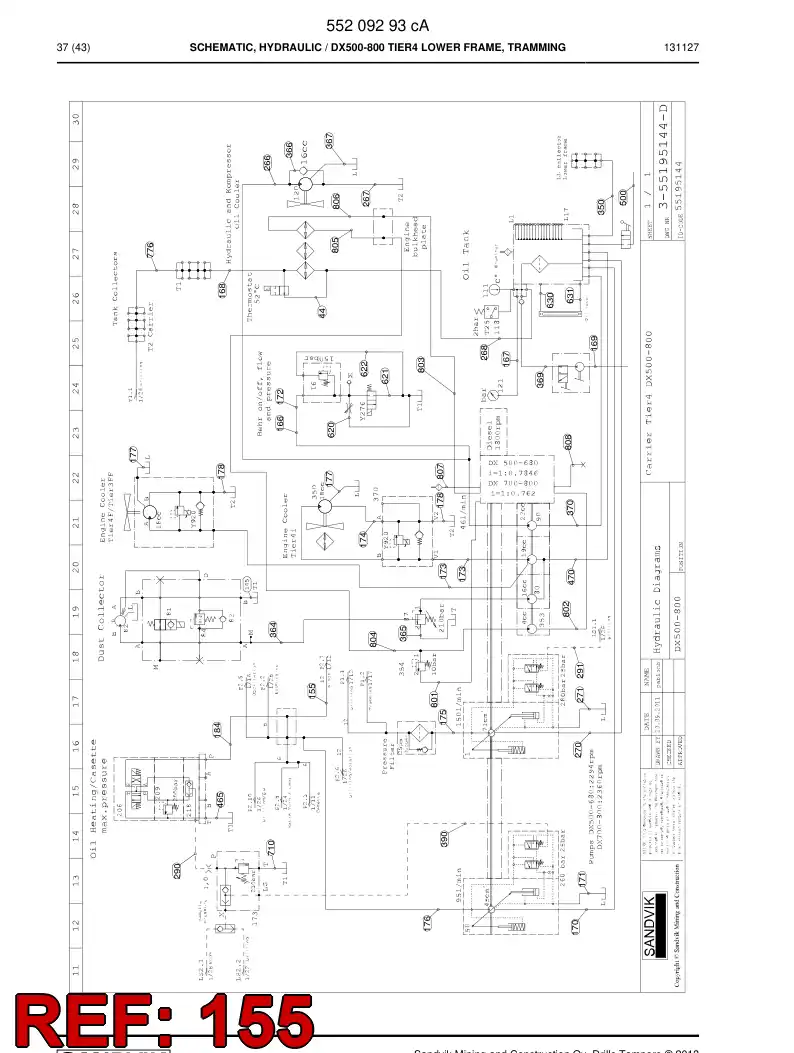 59208199c 592 081 99c Hydraulic hose assembly - Sandvik Technical Drawing