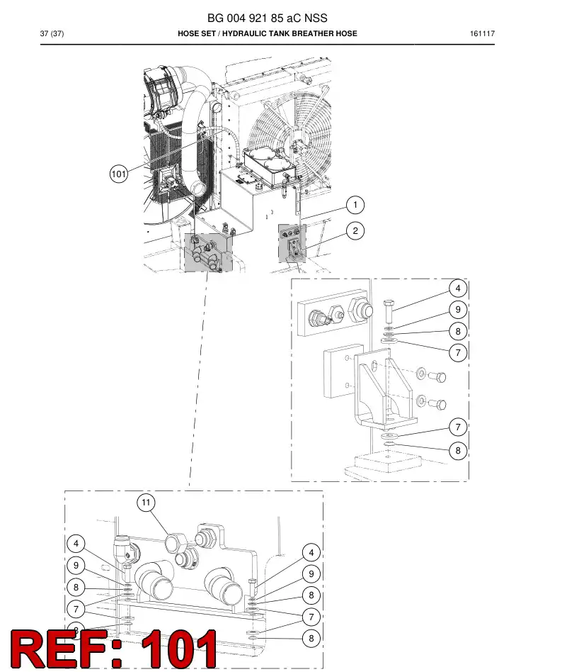 59208613 592 086 13 Hose Assembly, Hydraulic - Sandvik Technical Drawing