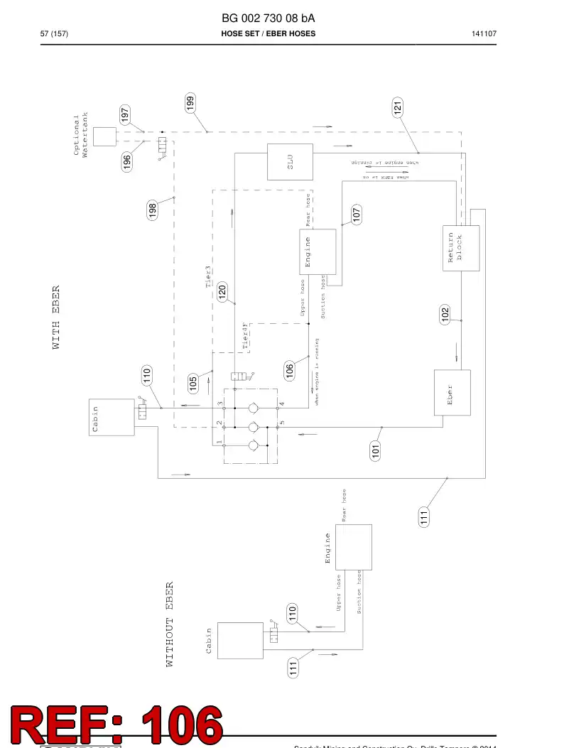59208647 592 086 47 Hose Assembly, Hydraulic - Sandvik Technical Drawing