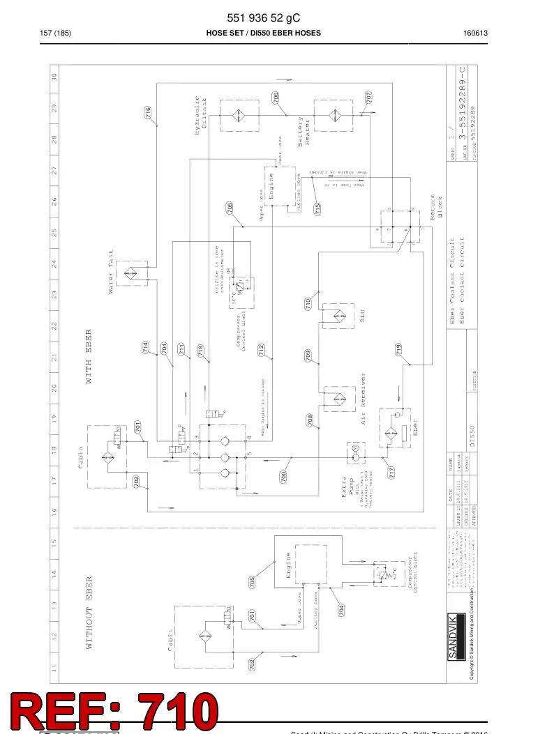 59208649 592 086 49 Hose Assembly, Hydraulic - Sandvik Technical Drawing