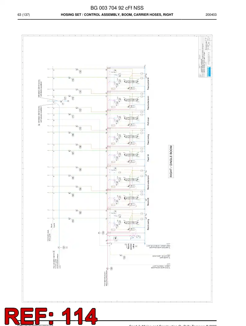 59208691a 592 086 91a Hose Assembly, Hydraulic - Sandvik Technical Drawing