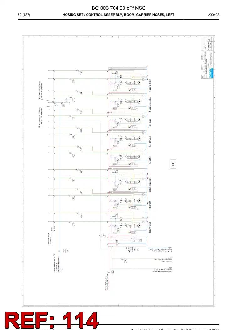 59208693a 592 086 93a Hose Assembly, Hydraulic - Sandvik Technical Drawing