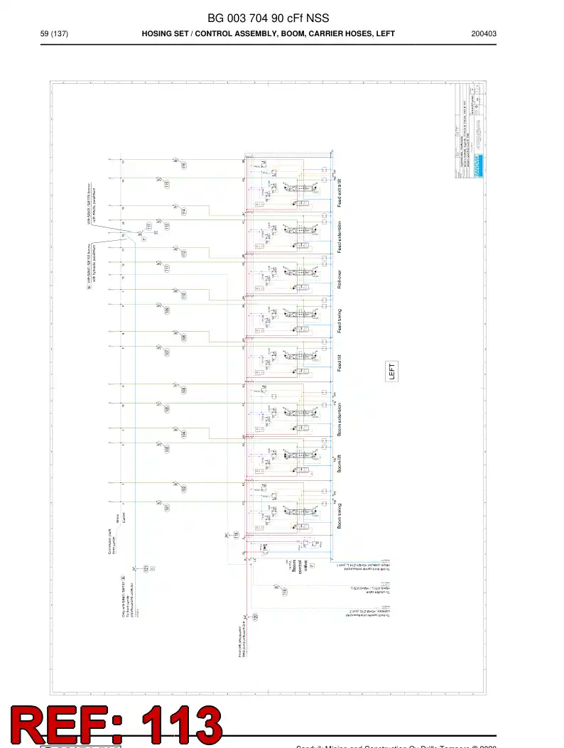 59208723a 592 087 23a Hose Assembly, Hydraulic - Sandvik Technical Drawing