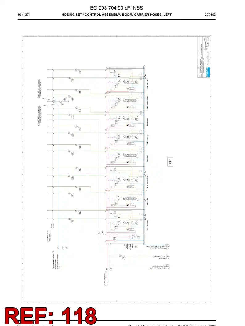 59208741a 592 087 41a Hose Assembly, Hydraulic - Sandvik Technical Drawing