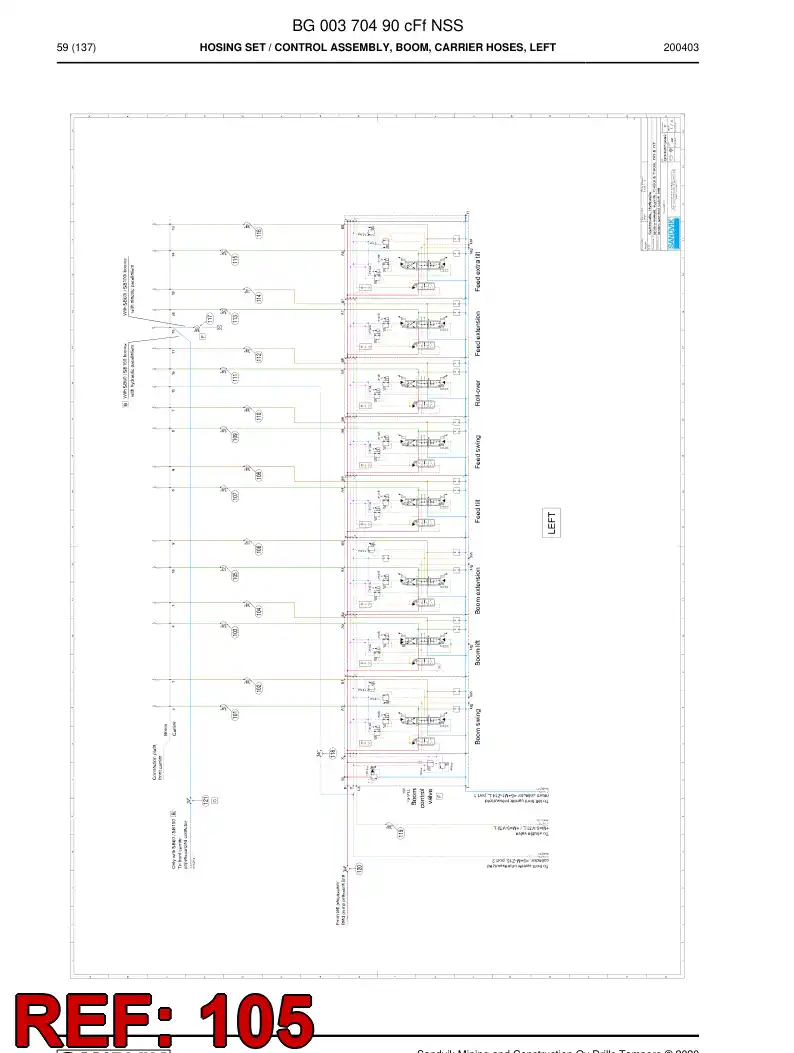 59208747a 592 087 47a Hose Assembly, Hydraulic - Sandvik Technical Drawing