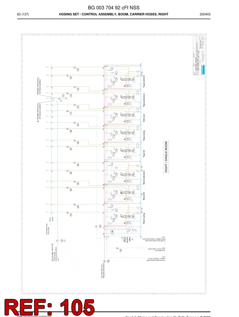 59208759a 592 087 59a Hose Assembly, Hydraulic - Sandvik Technical Drawing