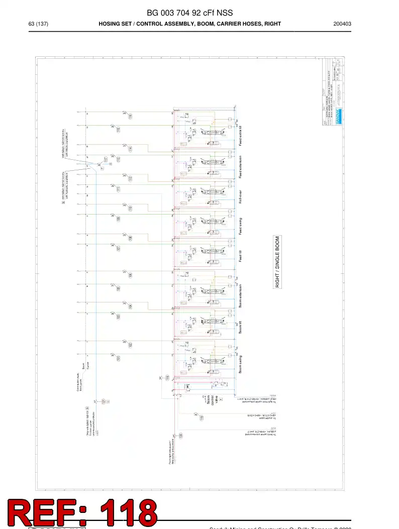 59208761a 592 087 61a Hose Assembly, Hydraulic - Sandvik Technical Drawing