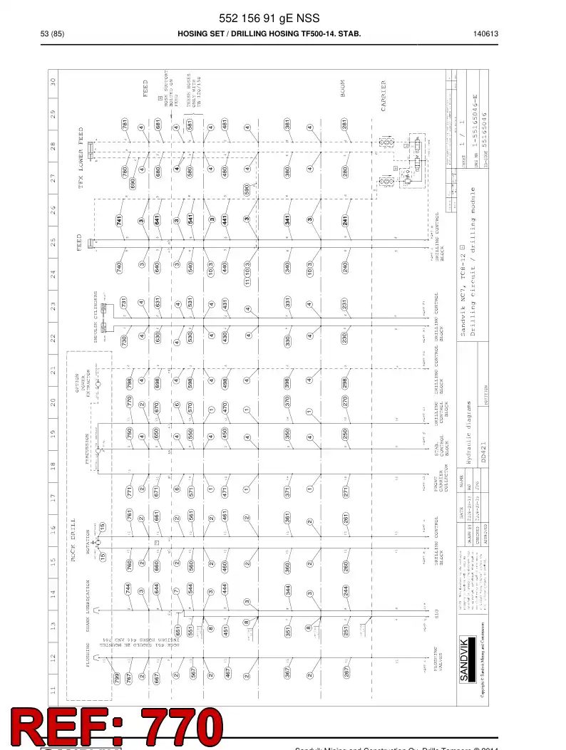 59209187 592 091 87 Hose Assembly, Hydraulic - Sandvik Technical Drawing