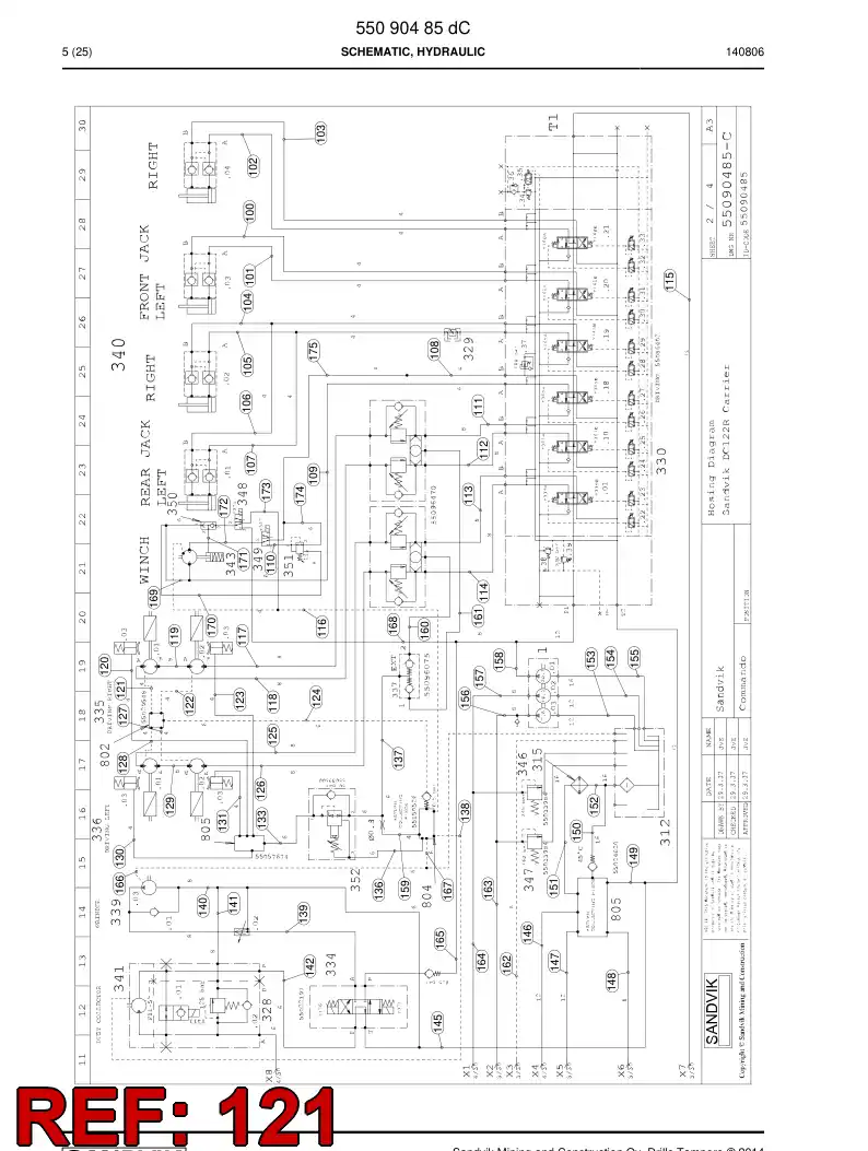 59209235 592 092 35 Hose Assembly, Hydraulic - Sandvik Technical Drawing