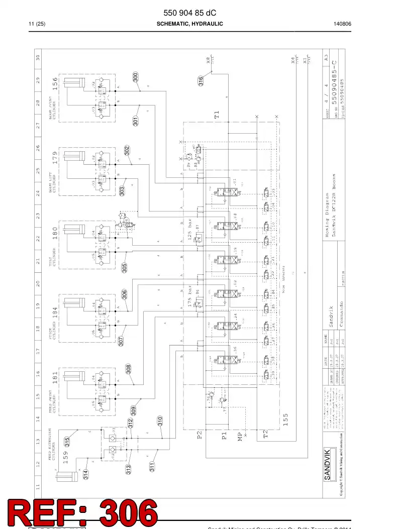 59209241 592 092 41 Hose Assembly, Hydraulic - Sandvik Technical Drawing
