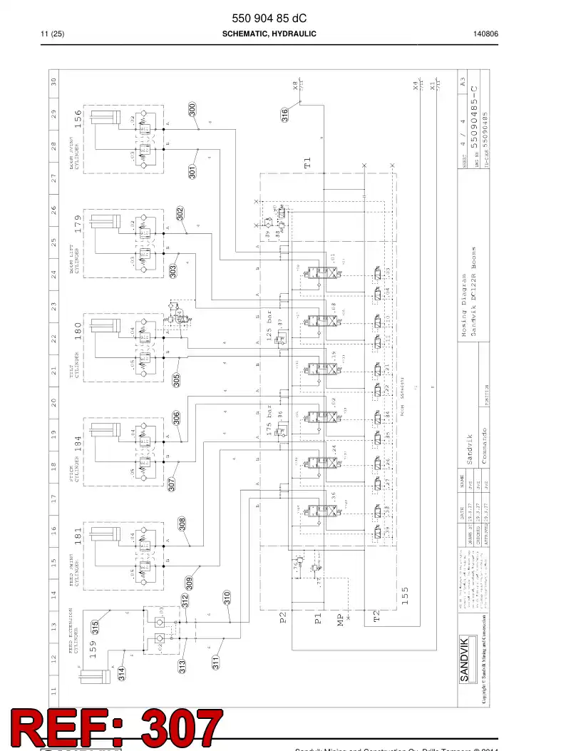 59209243 592 092 43 Hose Assembly, Hydraulic - Sandvik Technical Drawing