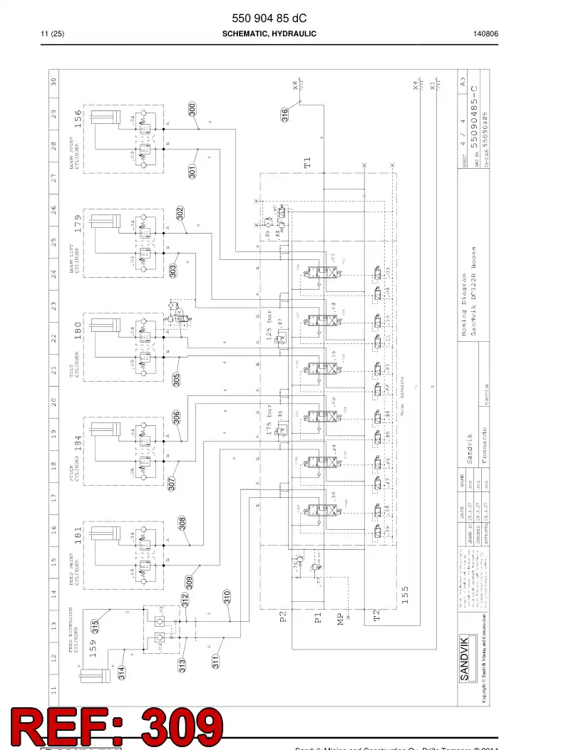 59209247 592 092 47 Hose Assembly, Hydraulic - Sandvik Technical Drawing
