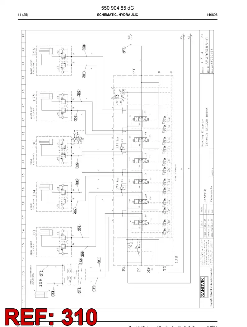 59209249 592 092 49 Hose Assembly, Hydraulic - Sandvik Technical Drawing