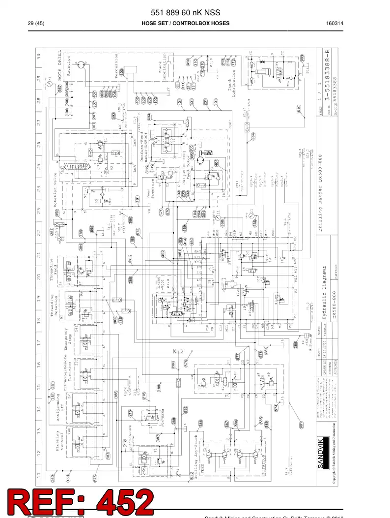 59209269c 592 092 69c Hose Assembly, Hydraulic - Sandvik Technical Drawing