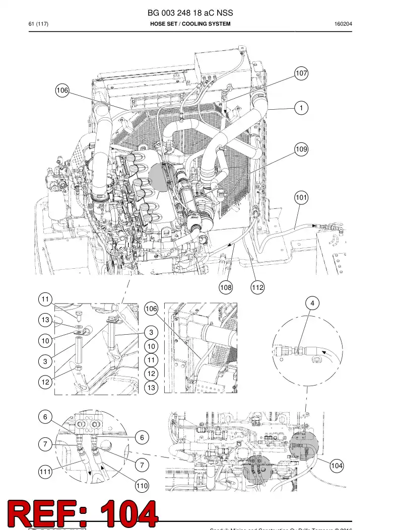59209487 592 094 87 Hose Assembly, Fuel - Sandvik Technical Drawing