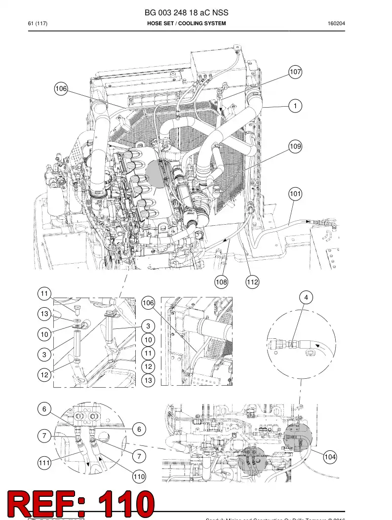 59209493 592 094 93 Hose Assembly, Hydraulic - Sandvik Technical Drawing