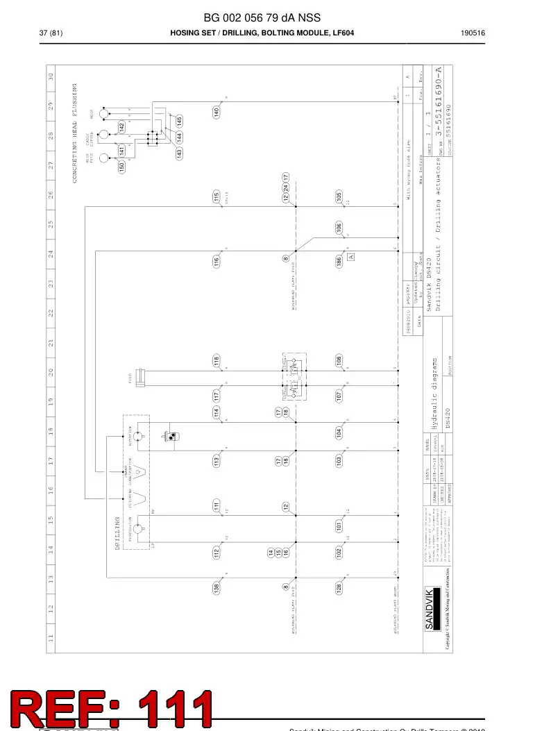 59209527 592 095 27 HYDR.HOSE ASSEMBLY - Sandvik Technical Drawing