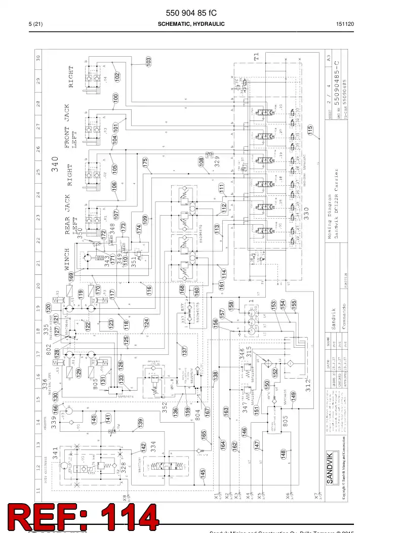 59209529b 592 095 29b Hose Assembly, Hydraulic - Sandvik Technical Drawing