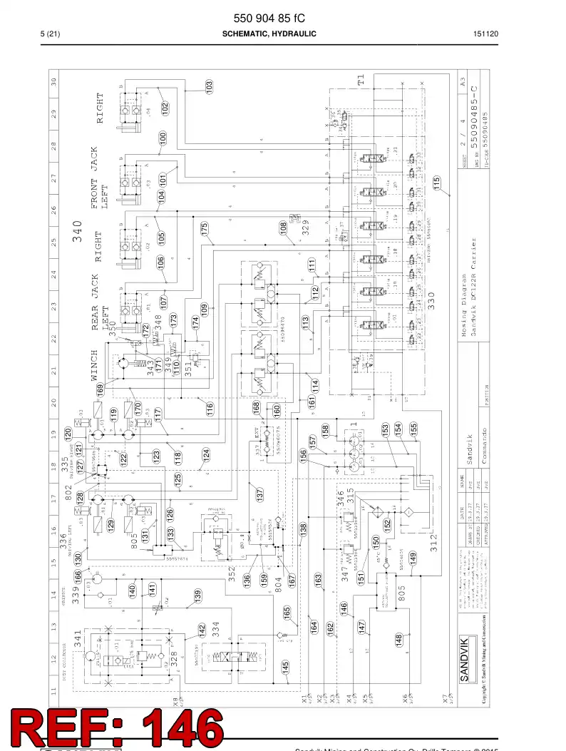 59209531 592 095 31 Hose Assembly, Hydraulic - Sandvik Technical Drawing