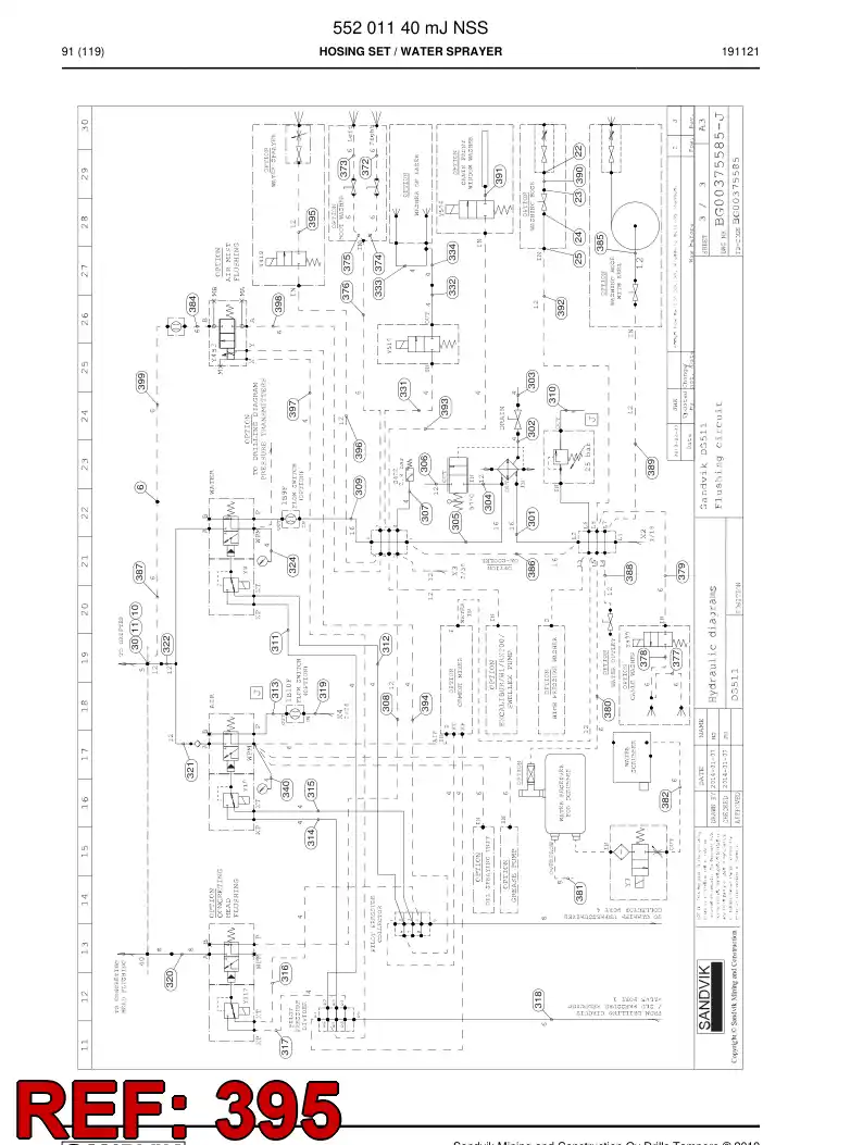 59209595 592 095 95 Protective hose - Sandvik Technical Drawing